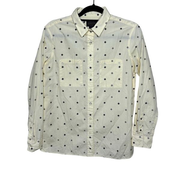 Pendleton Cream beige black Cross Button Up Long Sleeve Top Men Size S Small - Picture 1 of 8